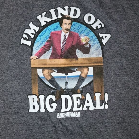 Anchorman The Legend Of Ron Burgundy I'm Kind Of A Big Deal T-Shirt Size XL - Picture 2 of 4